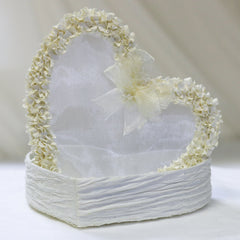 Handmade Heart Shape Box With Clear Top - Cream