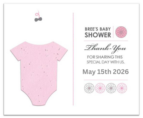 Plantable Favor Card Baby Shower Theme - Set of 25
