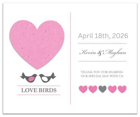 Plantable Favor Card Love Theme - Set of 25