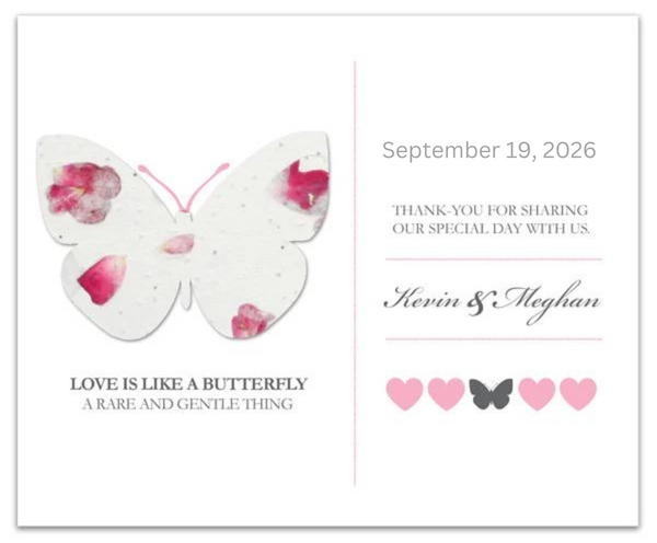 Plantable Favor Card Butterfly Theme - Set of 25