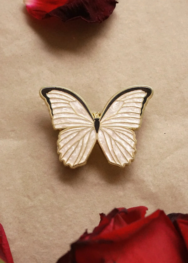 Enamel Pin - Pearl White Morpho