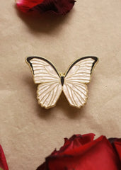 Enamel Pin - Pearl White Morpho