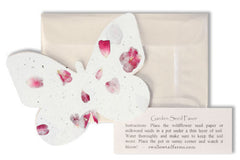 Plantable Paper Favors w/ Glassine Envelopes, Instruction Tags, & Embedded Flower Petals - Set of 25
